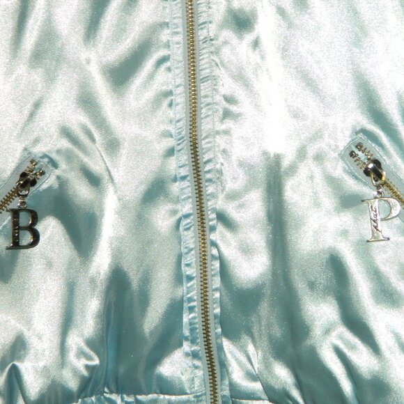 Baby Phat Vintage Satin Baby & Navy Blue Bomber Jacket Size XL Rare Hard to Find - Picture 8 of 15